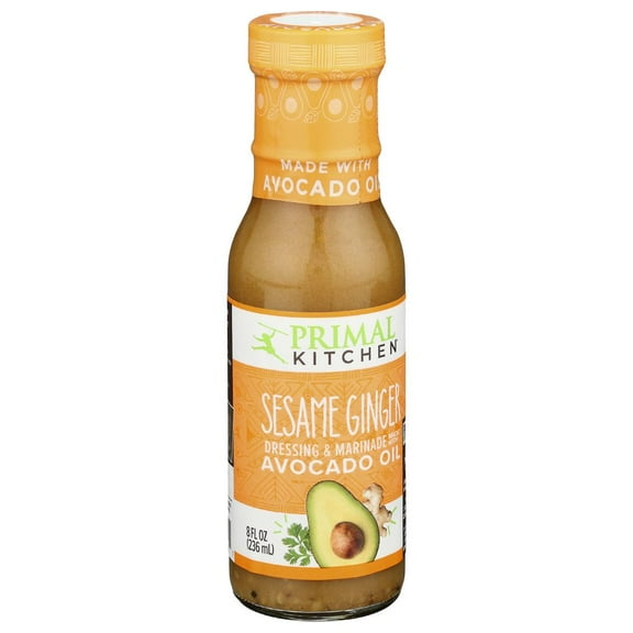 Primal Kitchen Sesame Ginger Vinaigrette and Marinade with Avocado Oil, 8 Ounce -- 6 per case