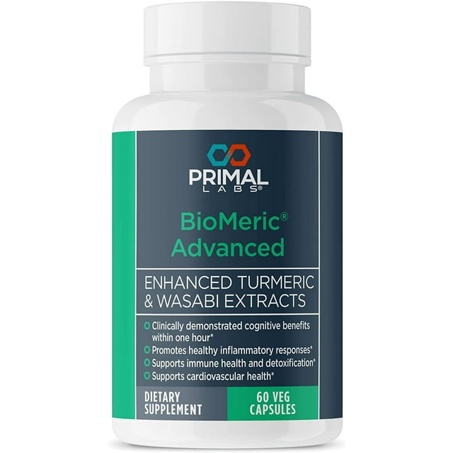 Primal Labs BioMeric Health Supplement Pills with Turmeric and Wasabi 60 Capsules
