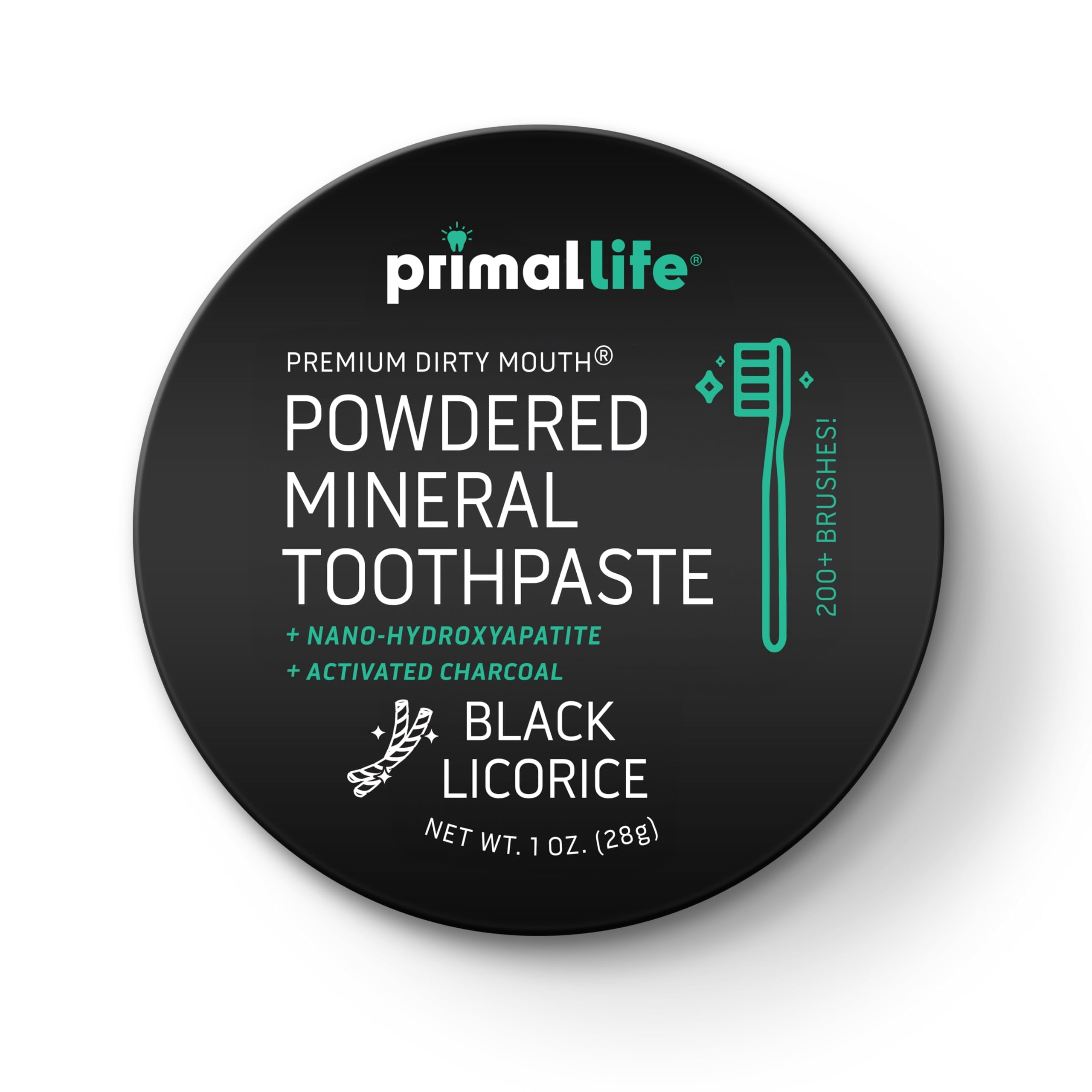 Primal Life Organics Dirty Mouth Toothpowder, Charcoal Black Licorice, 1 oz
