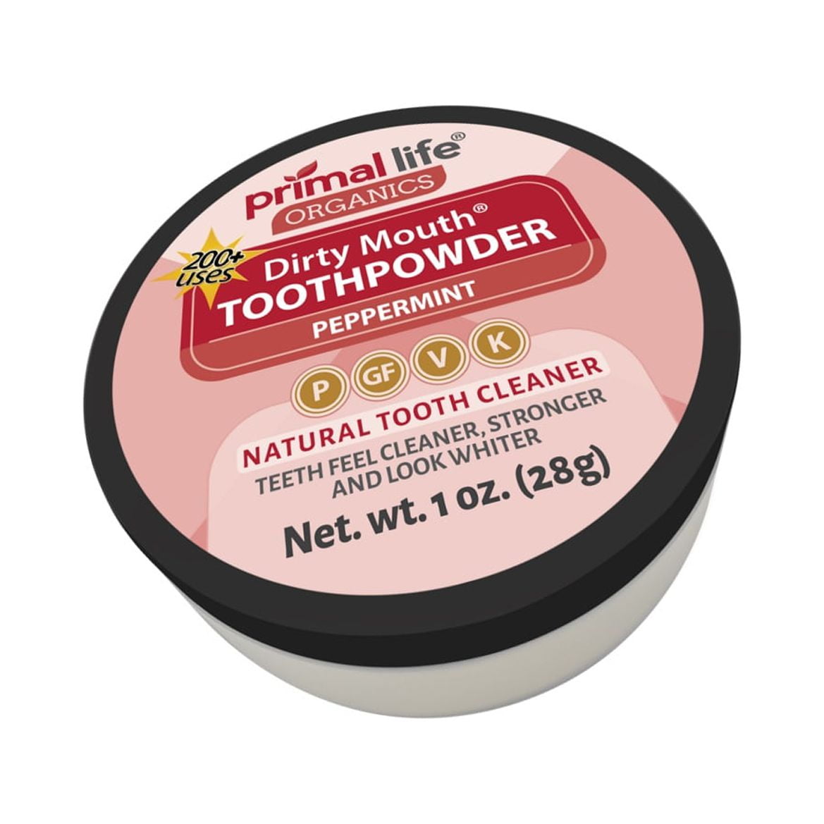 Primal Life Organics Dirty Mouth Toothpowder, Peppermint, 1 oz