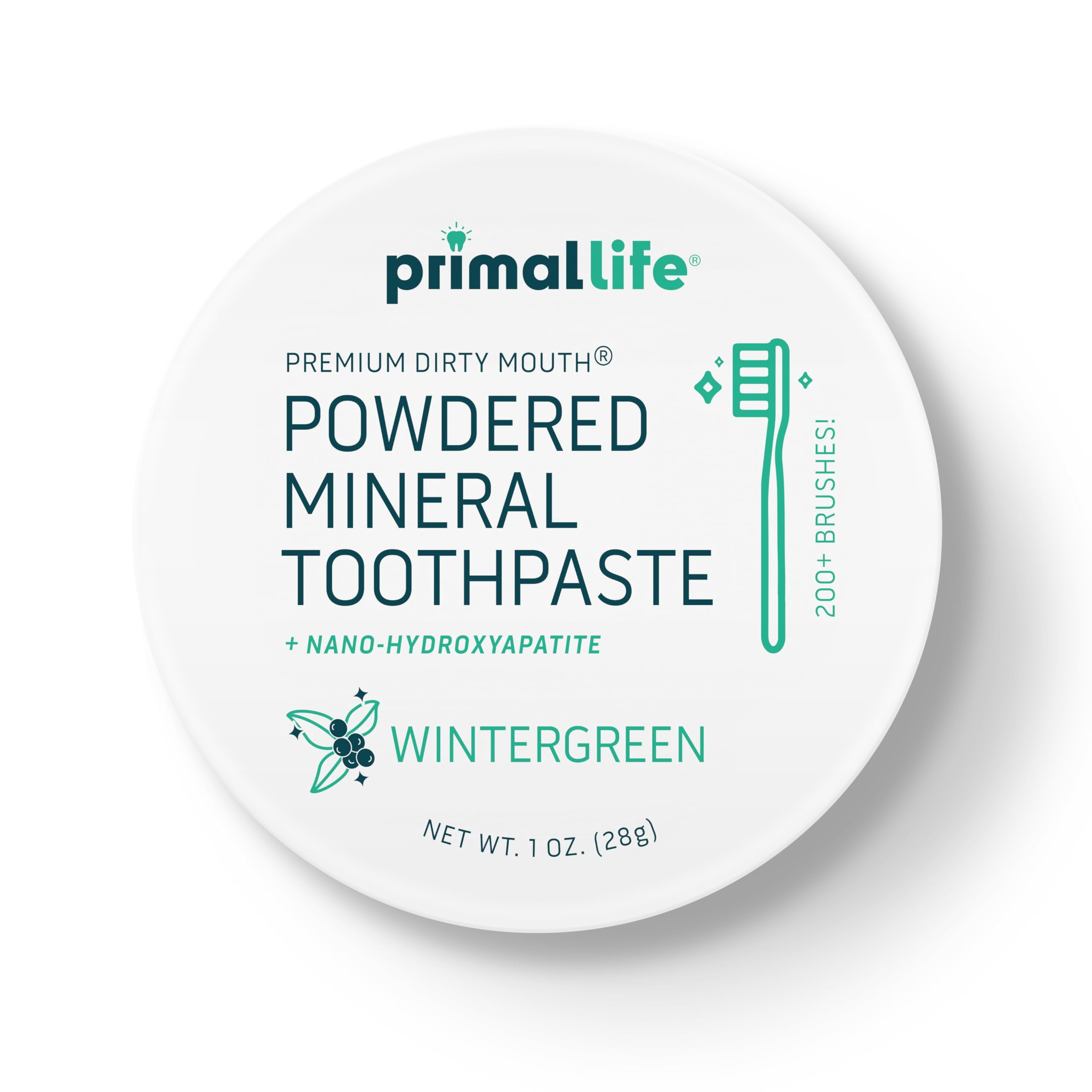 Primal Life Organics Dirty Mouth Toothpowder, Wintergreen, 1 oz