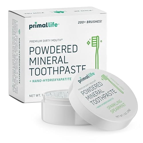 Primal Tooth Powder Primal Life Organics Toothpowder, 1 Ounce, Mineral Toothpaste Powder ...
