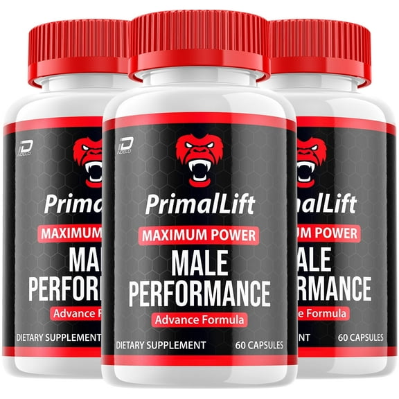 Primal Lift for Men Capsules - PrimalLift Vitamin Complex Pills, Lift Primal Dietary Supplement, 3 Pack, 180 Capsules