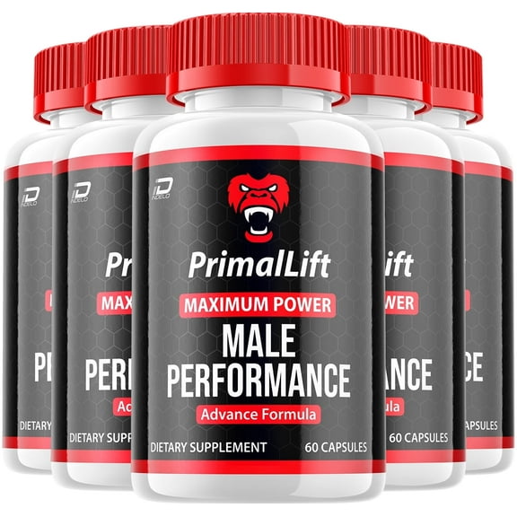 Primal Lift for Men Capsules - PrimalLift Vitamin Complex Pills, Lift Primal Dietary Supplement, 5 Pack, 300 Capsules