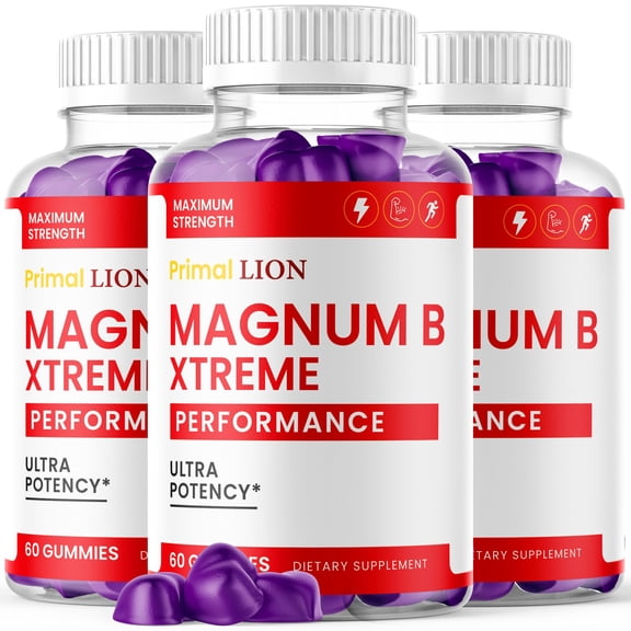 Primal Lion Magnum B Xtreme Gummies Advanced Formula All Natural Vitamin Supplement 180 Gummies