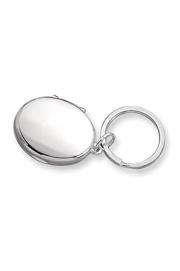 Nickel Plated Oval Locket Key Chain