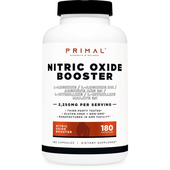 Primal Nitric Oxide Booster (2,250mg Per Serving)(180 Capsules)