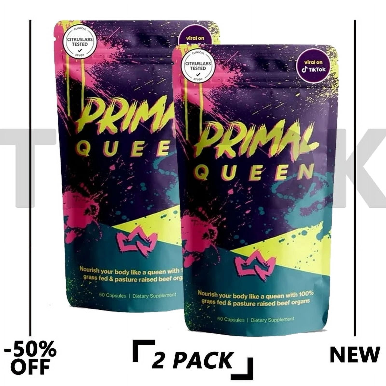 Primal Optimized Beef__Superfood_Supplement 60 Count - 2 Pack