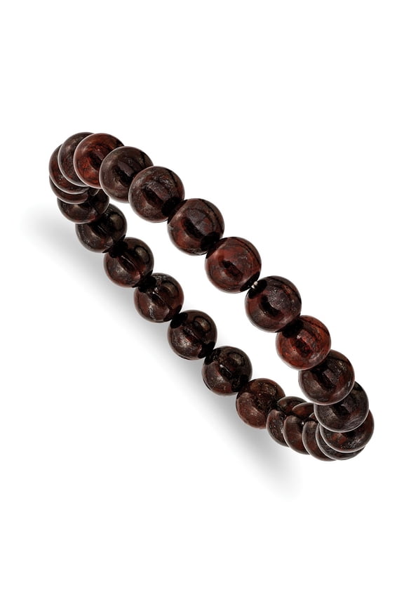 Red Agate Beaded Stretch Bracelet