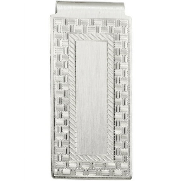 Primal Rhodium-plated Kelly Waters Checkerboard Hinged Money Clip