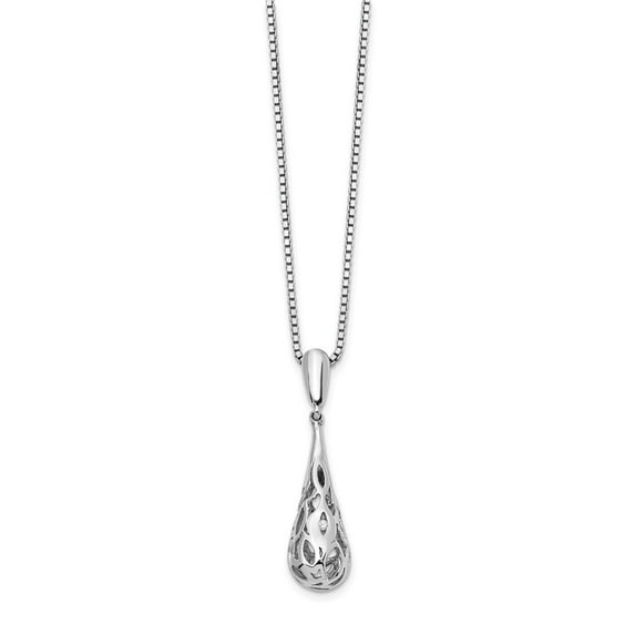 Primal Silver Sterling Silver 0.01 Cttw Polished Diamond Necklace