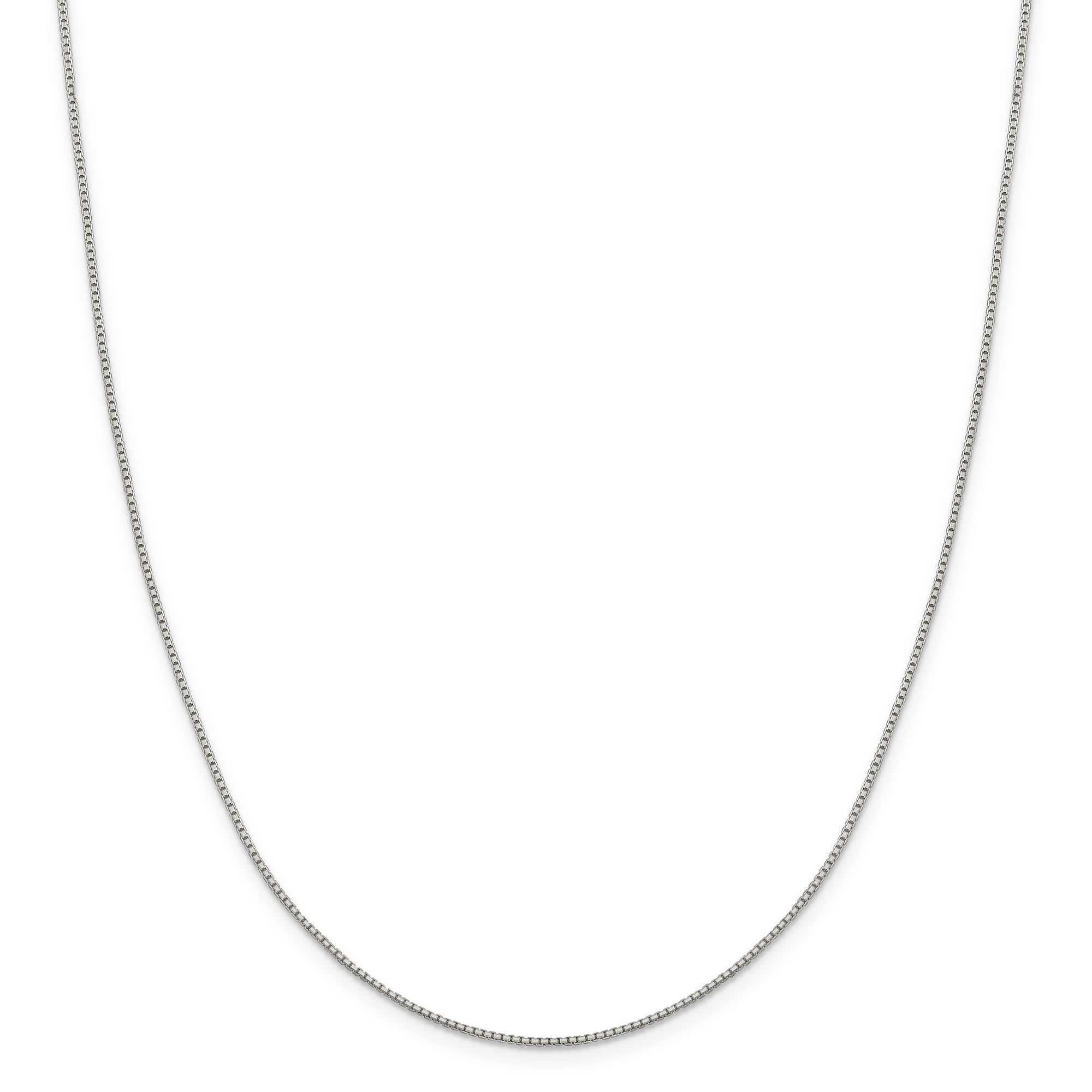 925 Sterling Silver Octagon Spring Ring 1.35mm 8 Side Sparkle Cut Box Chain Necklace 20 Inch Jewelry Gifts for Women Walmart