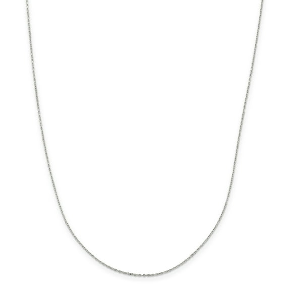 Primal Silver Sterling Silver 1.2mm Diamond-cut Long Open Link Cable Chain