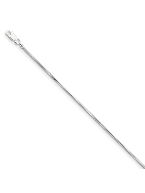 Sterling Silver 1.5mm Round Snake Chain Anklet