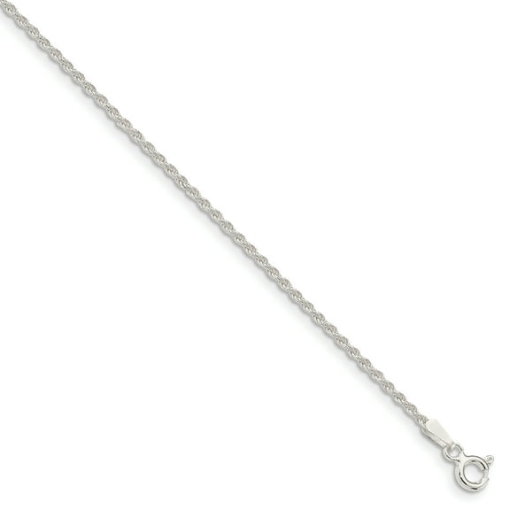 Primal Silver Sterling Silver 1.5mm Solid Rope Chain Bracelet