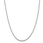 PRIMAL SILVER Sterling Silver 1.85mm Diamond-cut Rope Chain