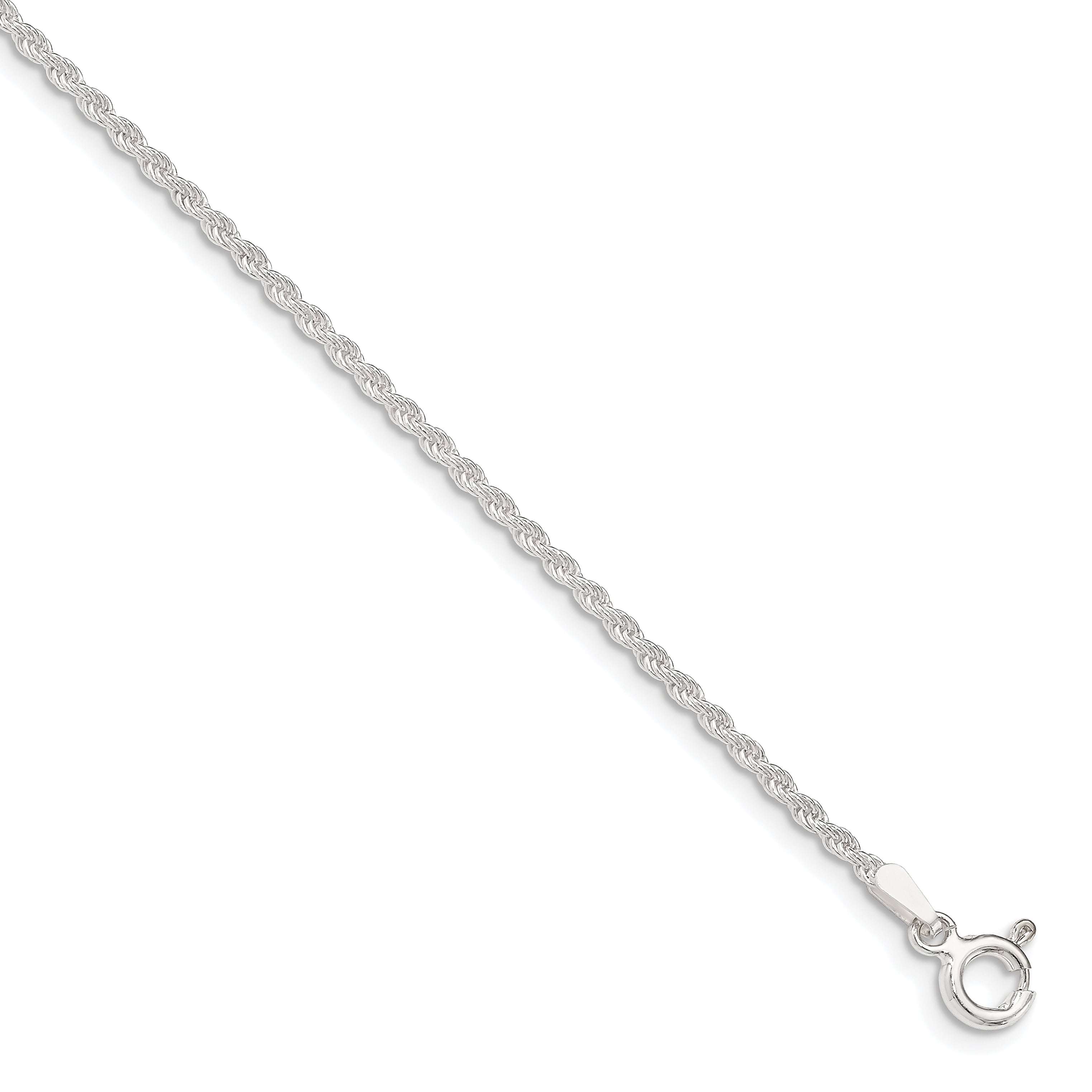 Sterling silver rope chain anklet deals