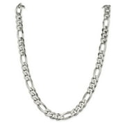 Primal Silver Sterling Silver 10.75mm Figaro Chain