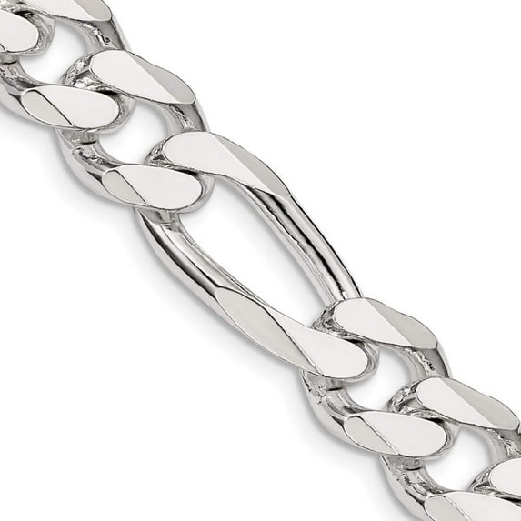 Primal Silver Sterling Silver 10.75mm Figaro Chain