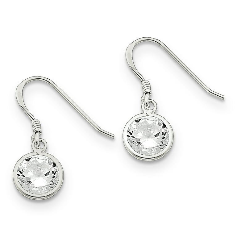 Primal Silver Sterling Silver 10mm Round Clear Cubic Zirconia Earrings