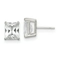thumbnail image 1 of Primal Silver Sterling Silver 10x8mm Cubic Zirconia Stud Earrings, 1 of 4