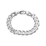 Primal Silver Sterling Silver 11mm Curb Chain Bracelet