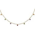 thumbnail image 1 of Primal Silver Sterling Silver 14 Karat Flash Gold-plated Dangling Colorful Cubic Zirconia with 2-inch Extender Necklace, 1 of 6