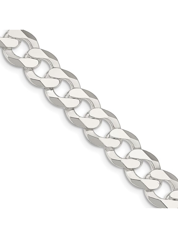 Sterling Silver 14mm Close Link Flat Curb Chain