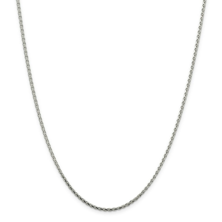 Primal Silver Sterling Silver 2.15mm Diamond cut Round Spiga Chain