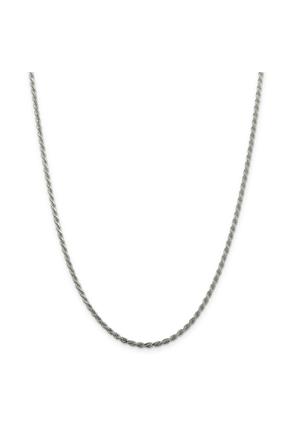 Sterling Silver 2.25mm Diamond-cut Rope Chain