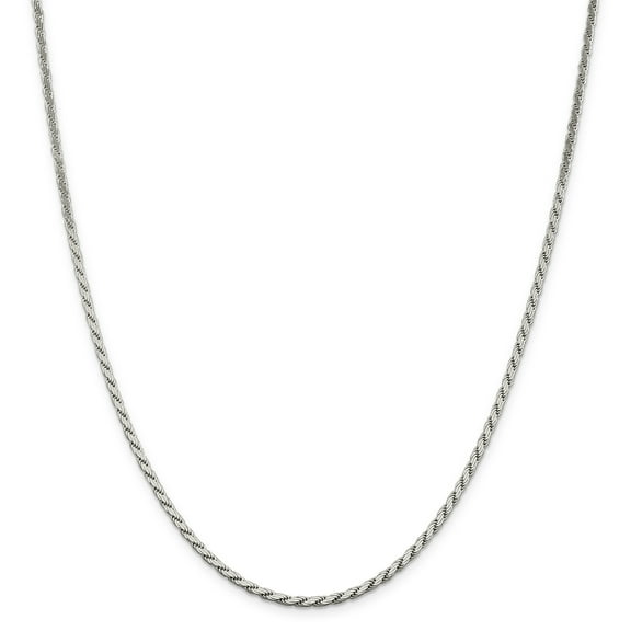 Primal Silver Sterling Silver 2.50mm Flat Rope Chain