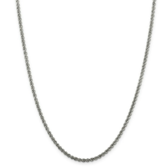 Primal Silver Sterling Silver 2.5mm Solid Rope Chain