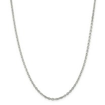 Primal Silver Sterling Silver 2.75mm Beveled Oval Cable Chain
