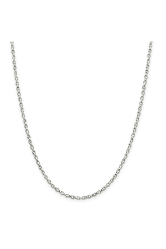 Sterling Silver 2.75mm Oval Fancy Rolo Chain