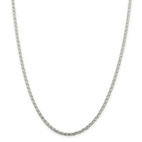 Primal Silver Sterling Silver 2.85mm Diamond-cut Round Spiga Chain