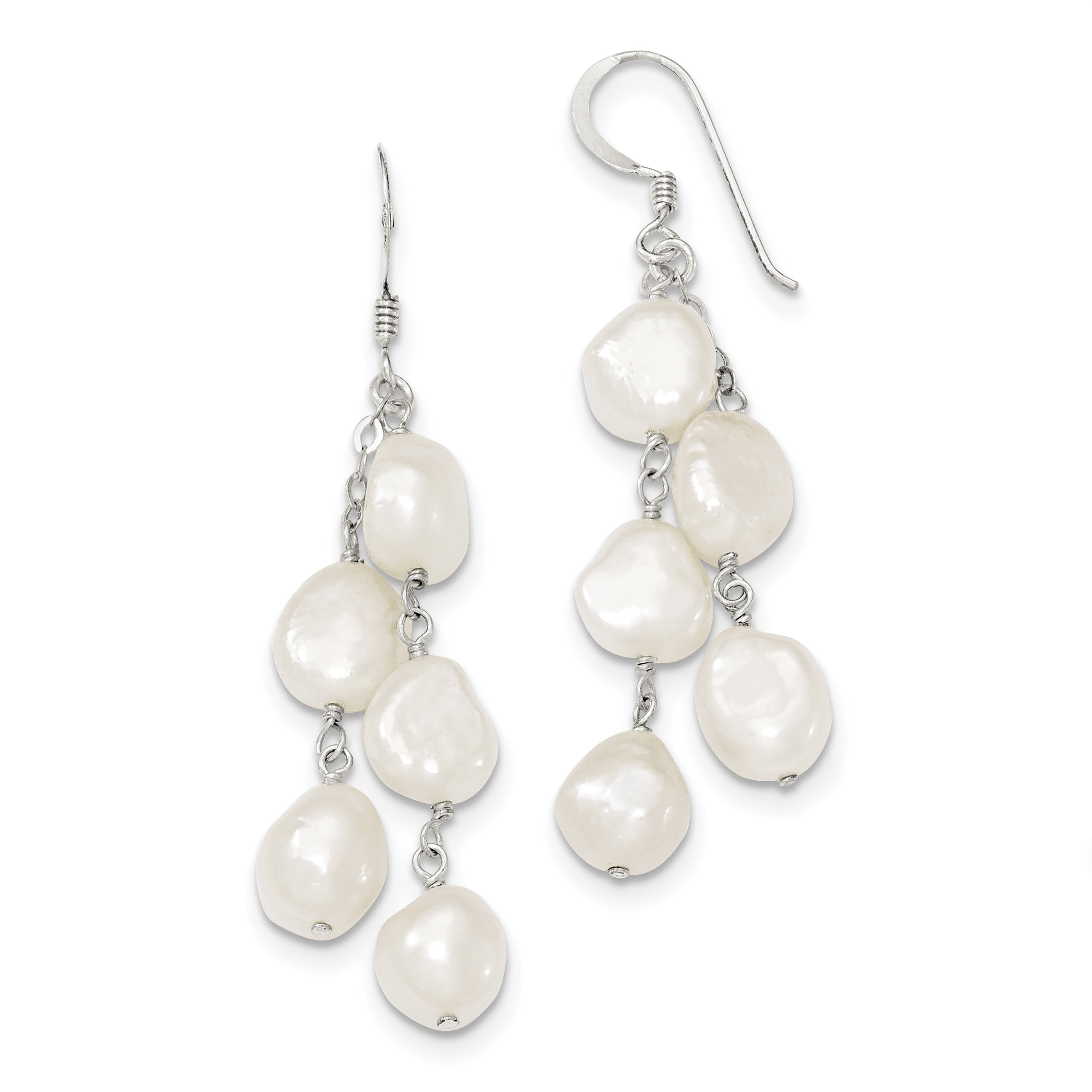 Primal Silver Sterling Silver 2-Strand Freshwater Cultured Pearl Dangle ...