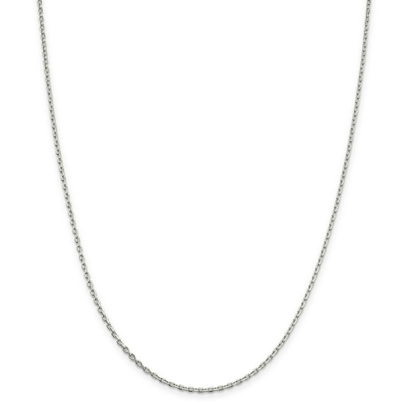 Primal Silver Sterling Silver 2mm Beveled Oval Cable Chain