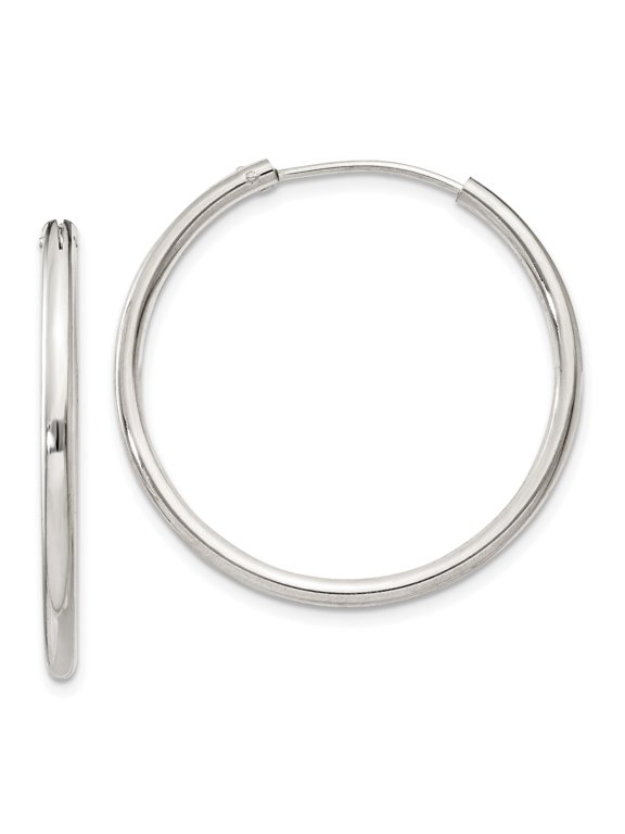 Sterling Silver 2mm Hoop Earrings