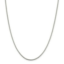 Primal Silver Sterling Silver 2mm Round Box Chain