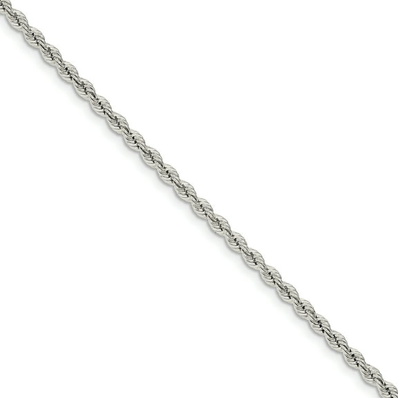 Primal Silver Sterling Silver 3.0mm Solid Rope Chain Anklet