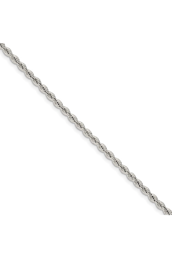 Sterling Silver 3.0mm Solid Rope Chain Bracelet