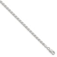 thumbnail image 1 of Primal Silver Sterling Silver 3.10mm Flat Rope Chain Bracelet, 1 of 5