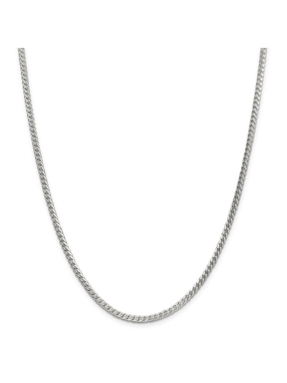 Sterling Silver 3.4mm Diamond-cut Square Franco Chain