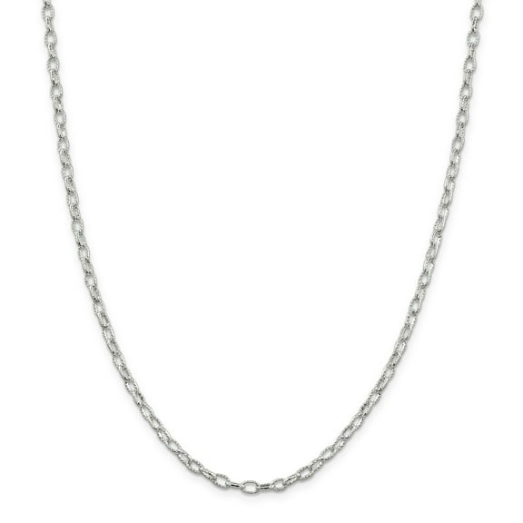 Primal Silver Sterling Silver 3.75mm Fancy Patterned Rolo Chain