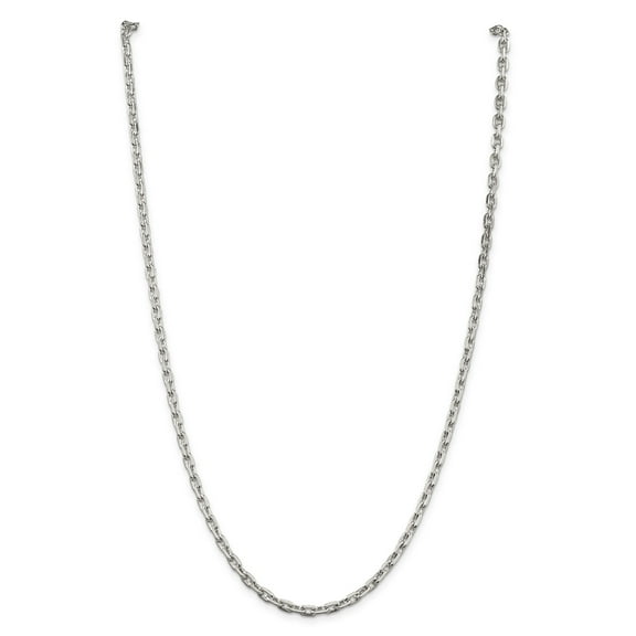 Primal Silver Sterling Silver 3.95mm Beveled Oval Cable Chain