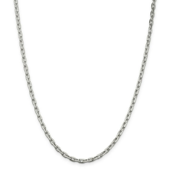 Primal Silver Sterling Silver 3.95mm Beveled Oval Cable Chain