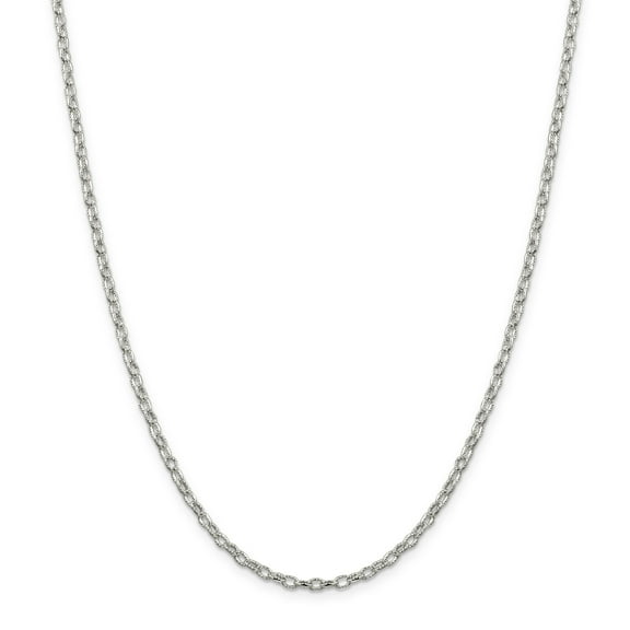 Primal Silver Sterling Silver 3mm Fancy Patterned Rolo Chain