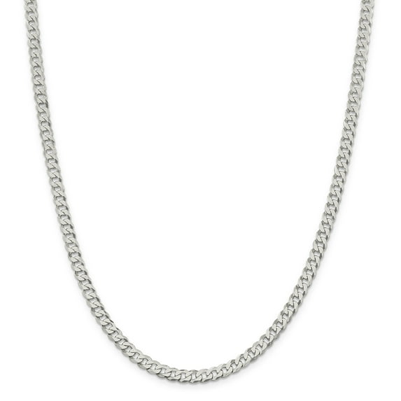 Primal Silver Sterling Silver 4.5mm Beveled Curb Chain