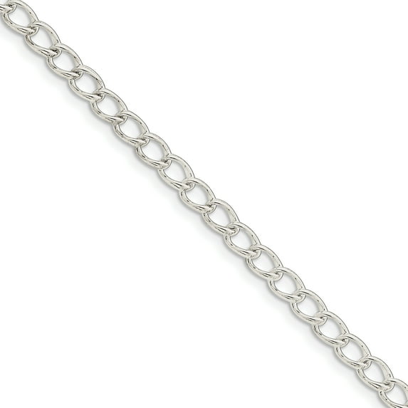 Primal Silver Sterling Silver 4.5mm Half round Wire Curb Chain Bracelet