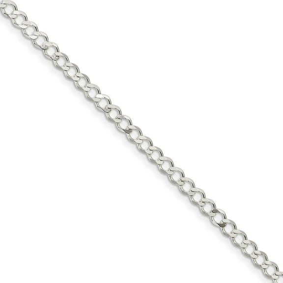 Primal Silver Sterling Silver 4.5mm Polished Flat Curb Chain Bracelet